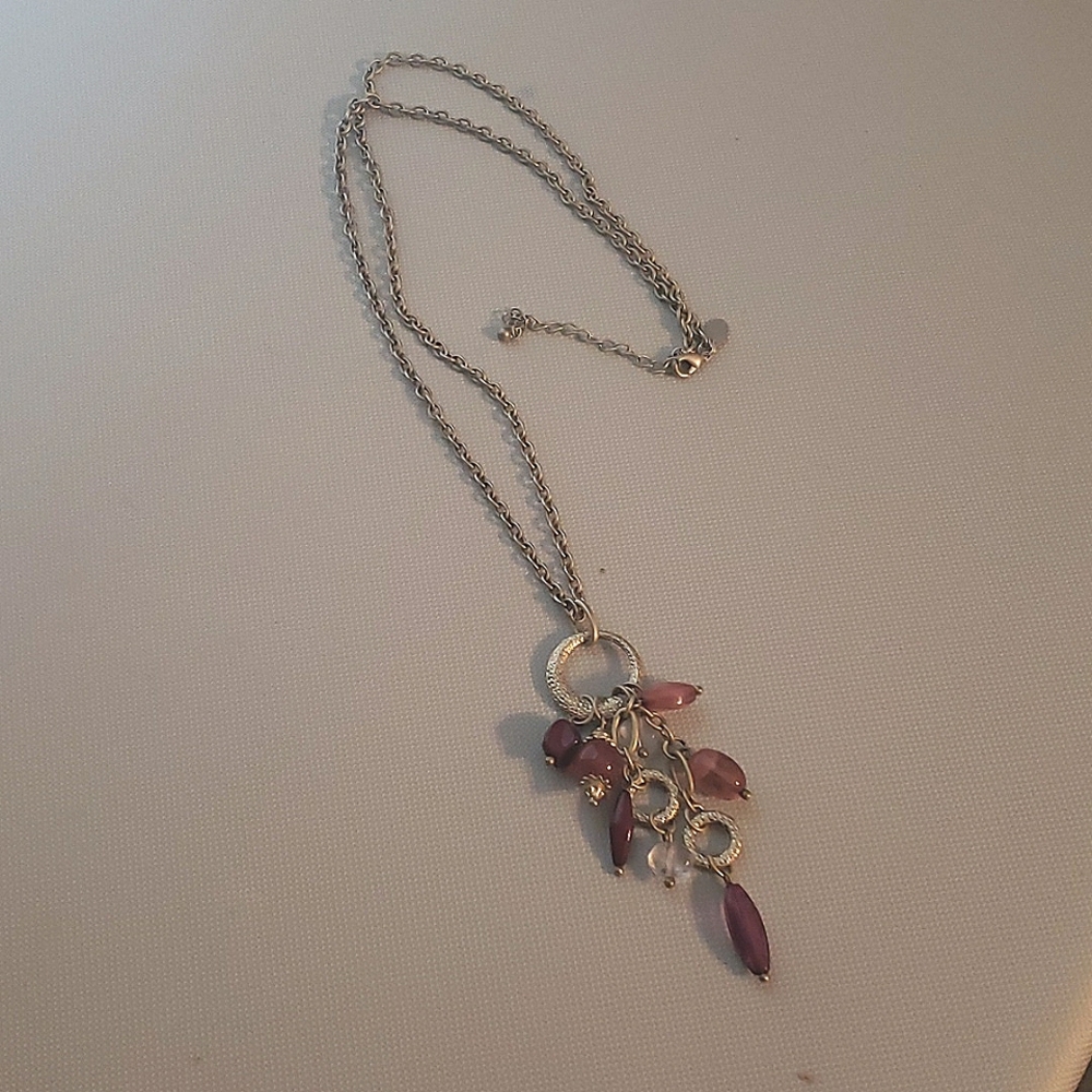 Lia Sophia Necklace, Gold with Pink Beads